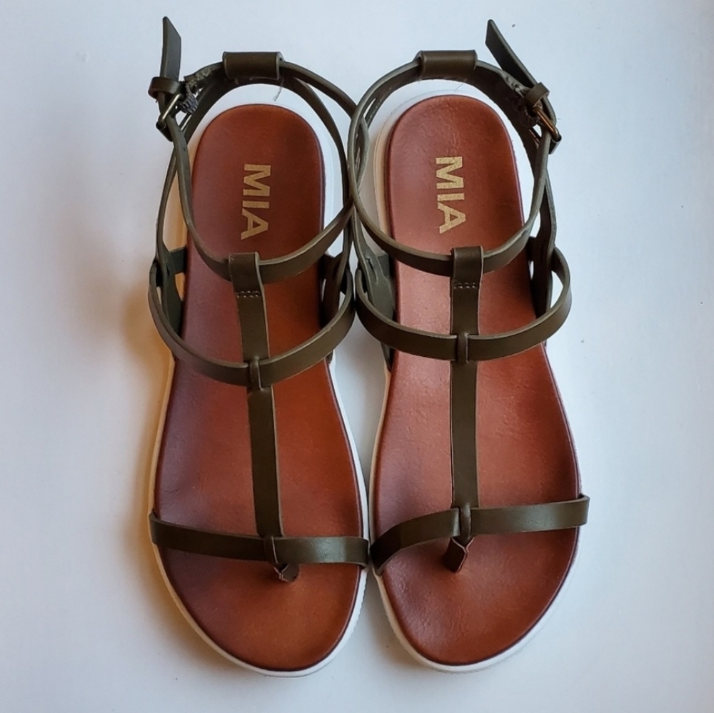 MIA Olive Green Sandals Size 7